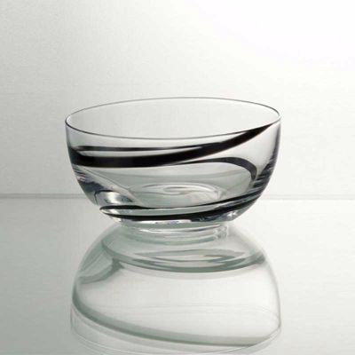 Cryspo Trio Σετ 6 Τεμαχίων Μπωλ Παγωτού 13cm από Φυσητό Γυαλί 'SPIRAL BLACK' 5202523